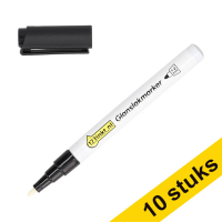 Aanbieding: 10x 123inkt glanslakmarker zwart (1 - 2 mm rond)