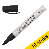 Aanbieding: 10x 123inkt glanslakmarker zwart (1 - 3 mm rond)  300856