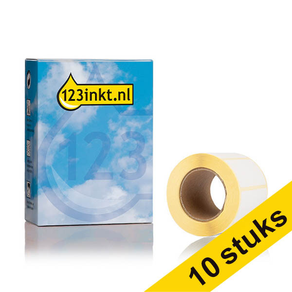 Aanbieding: 10x 123inkt huismerk vervangt Brother BDE-1J026051-060 voorgestanste labels 51 mm x 26 mm 650837 - 1
