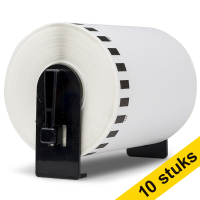 Aanbieding: 10x 123inkt huismerk vervangt Brother DK-22243 permanent hechtende papiertape wit