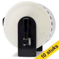 Aanbieding: 10x 123inkt huismerk vervangt Brother DK-44205 verwijderbare papiertape wit DK44205C 650536
