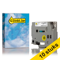 Aanbieding: 10x 123inkt huismerk vervangt Brother TZe-131 tape zwart op transparant 12 mm TZe131C 650787