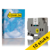 Aanbieding: 10x 123inkt huismerk vervangt Brother TZe-211 tape zwart op wit 6 mm