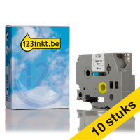 Aanbieding: 10x 123inkt huismerk vervangt Brother TZe-241 tape zwart op wit 18 mm TZe241C 650784