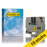 Aanbieding: 10x 123inkt huismerk vervangt Brother TZe-335 tape wit op zwart 12 mm
