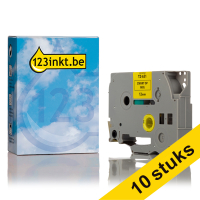 Aanbieding: 10x 123inkt huismerk vervangt Brother TZe-631 tape zwart op geel 12 mm