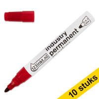 Aanbieding: 10x 123inkt industriële permanent marker rood (1,5 - 3 mm rond)  301161
