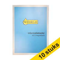 Aanbieding: 10x 123inkt informatiekader A3 magnetisch zilver  302746