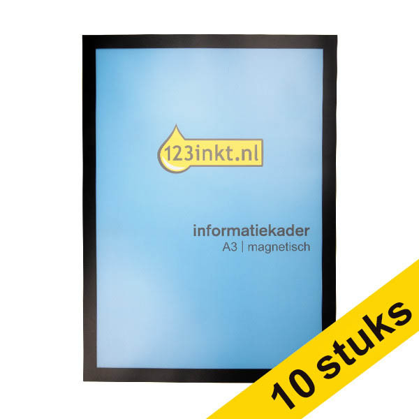 Aanbieding: 10x 123inkt informatiekader A3 magnetisch zwart  302747 - 1