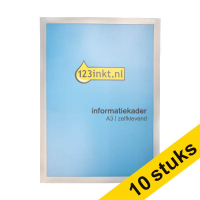 Aanbieding: 10x 123inkt informatiekader A3 zelfklevend zilver  302750