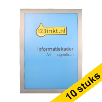 Aanbieding: 10x 123inkt informatiekader A4 magnetisch zilver  302744