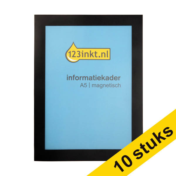 Aanbieding: 10x 123inkt informatiekader A5 magnetisch zwart  302748 - 1