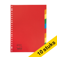 Aanbieding: 10x 123inkt kartonnen tabbladen A4 gekleurd met 10 tabs (23-gaats) 302469