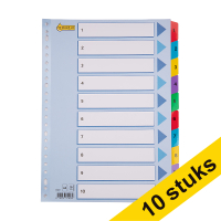 Aanbieding: 10x 123inkt kartonnen tabbladen A4 met 10 tabs (23-gaats)  301711