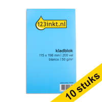 Aanbieding: 10x 123inkt kladblok 115 x 198 mm 200 vellen blanco