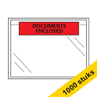 Aanbieding: 10x 123inkt paklijst envelop documents enclosed 165 x 122 mm - A6 zelfklevend (100 stuks) 302756
