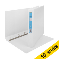 Aanbieding: 10x 123inkt panorama ringmpa met 4 D-ringen 20 mm wit