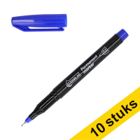 Aanbieding: 10x 123inkt permanent marker blauw ultra fine (0,3 mm rond)