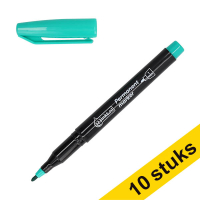 Aanbieding: 10x 123inkt permanent marker groen (1 mm rond) 303302