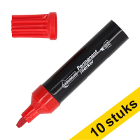Aanbieding: 10x 123inkt permanent marker rood (2 - 7 mm beitel) 303314