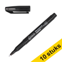 Aanbieding: 10x 123inkt permanent marker zwart super fine (0,7 mm rond)