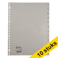 Aanbieding: 10x 123inkt plastic tabbladen A4 grijs met 12 tabs maanden (23-gaats)  301885