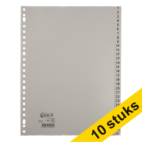 Aanbieding: 10x 123inkt plastic tabbladen A4 grijs met 31 tabs (23-gaats)  301886
