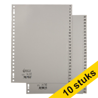Aanbieding: 10x 123inkt plastic tabbladen A4 grijs met 52 tabs (23-gaats)  301888