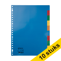 Aanbieding: 10x 123inkt plastic tabbladen A4 met 10 tabs (23-gaats)