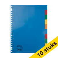 Aanbieding: 10x 123inkt plastic tabbladen A4 met 10 tabs (23-gaats)  301716