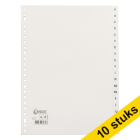 Aanbieding: 10x 123inkt plastic tabbladen A4 wit met 20 tabs A-Z (23-gaats)  300586