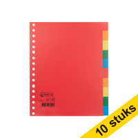 Aanbieding: 10x 123inkt plastic tabbladen A5 gekleurd met 10 tabs (17-gaats)  300588