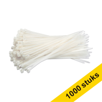 Aanbieding: 10x 123inkt tiewrap 200 x 4,8 mm wit (100 stuks)