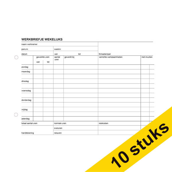 Aanbieding: 10x 123inkt werkbriefje wekelijks (50 vel) 390689 - 1