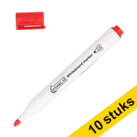 Aanbieding: 10x 123inkt whiteboard marker rood (1 - 5 mm beitel) 303306