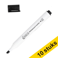 Aanbieding: 10x 123inkt whiteboard marker zwart (1 - 5 mm beitel) 303305