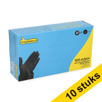 Aanbieding: 10x 123schoon Nitril handschoenen L poedervrij zwart (3,5 gram, 100 stuks)