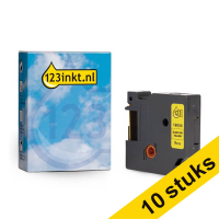Aanbieding: 10x Dymo S0718290 / 18054 IND Rhino tape krimpkous zwart op geel 9 mm (123inkt huismerk) 650861