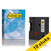 Aanbieding: 10x Dymo S0718600 / 18444 IND Rhino tape vinyl zwart op wit 12 mm (123inkt huismerk)
