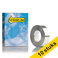 Aanbieding: 10x Dymo S0720180 / 35800 Rhino aluminium tape zelfklevend zilver 12 mm (123inkt huismerk)