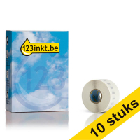 Aanbieding: 10x Dymo S0722410/99013 brede transparante adresetiketten (123inkt huismerk) nieuwe versie 650892