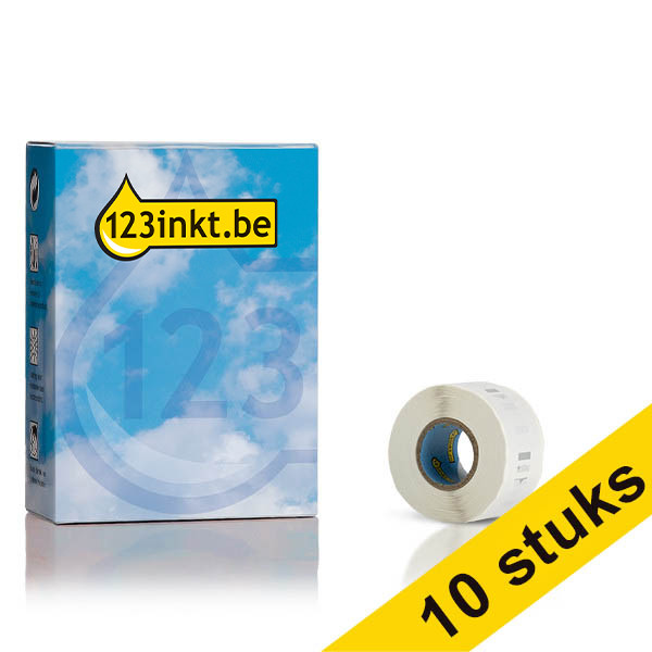 Aanbieding: 10x Dymo S0722530 / 11353 multifunctionele etiketten (123inkt huismerk) nieuwe versie 650893 - 1