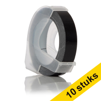 Aanbieding: 10x Dymo S0898130 / 520109 reliëftape wit op zwart (123inkt huismerk)