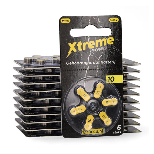 Aanbieding: 123accu Xtreme Power 10 / PR70 /geel hoortoestelbatterij 120 stuks (123accu huismerk) ADR00372 - 1