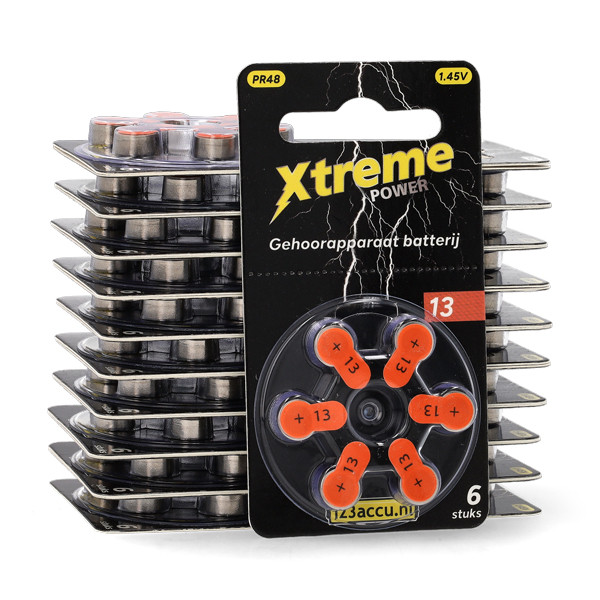 Aanbieding: 123accu Xtreme Power 13 / PR48 / oranje hoorapparaatbatterij 120 stuks (123accu huismerk) ADR00371 - 1