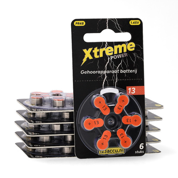 Aanbieding: 123accu Xtreme Power 13 / PR48 / oranje hoortoestelbatterij 60 stuks (123accu huismerk) ADR00358 - 1