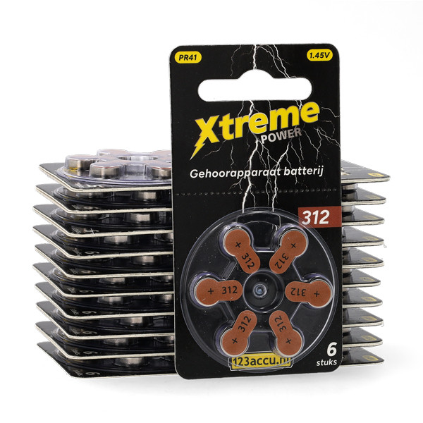 Aanbieding: 123accu Xtreme Power 312 / PR41 / bruin hoortoestelbatterij 120 stuks (123accu huismerk) ADR00370 - 1