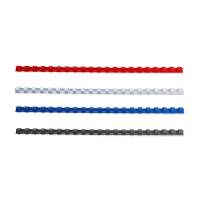 Aanbieding: 123inkt bindrug 10 mm set blauw, rood, zwart en wit (400 stuks) 340060