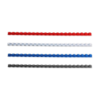 Aanbieding: 123inkt bindrug 6 mm set blauw, rood, zwart en wit (400 stuks) 340056