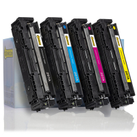 Aanbieding: 123inkt huismerk set voor HP 207A: HP W2210A, W2211A, W2213A, W2212A zwart + 3 kleuren